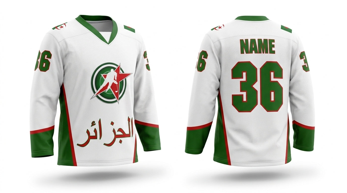 Algeria الجزائر Hockey Jersey White