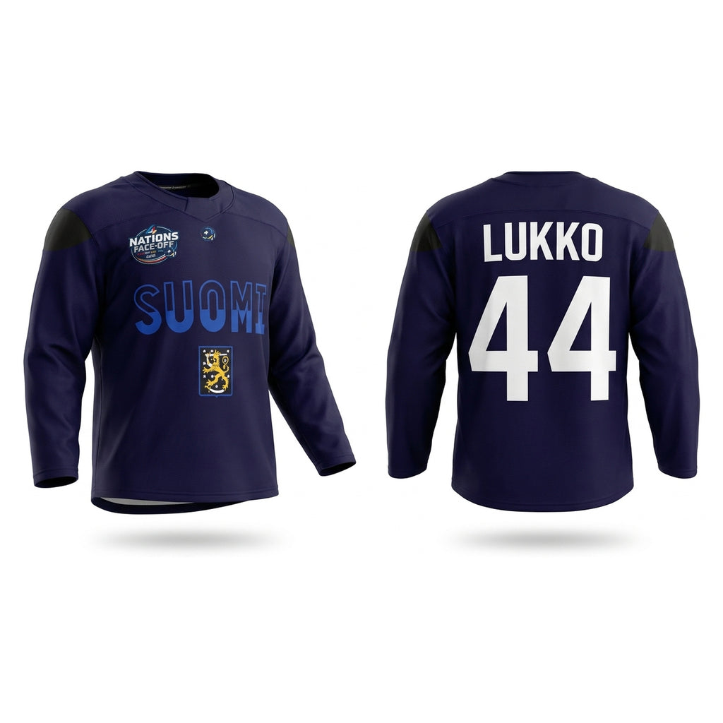 Finland hockey blue practice jersey 2025