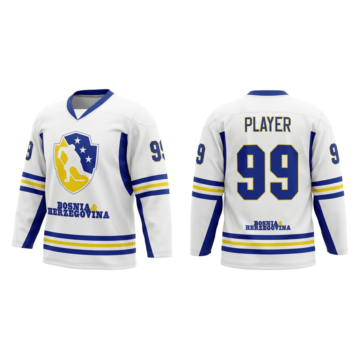 Bosnia and Herzegovina hockey jersey white