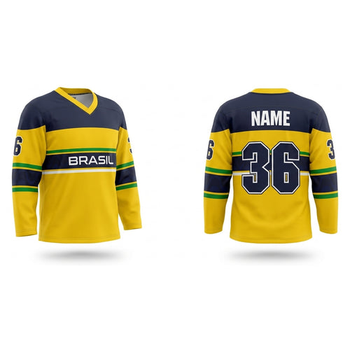 Brazil hockey jersey yellow