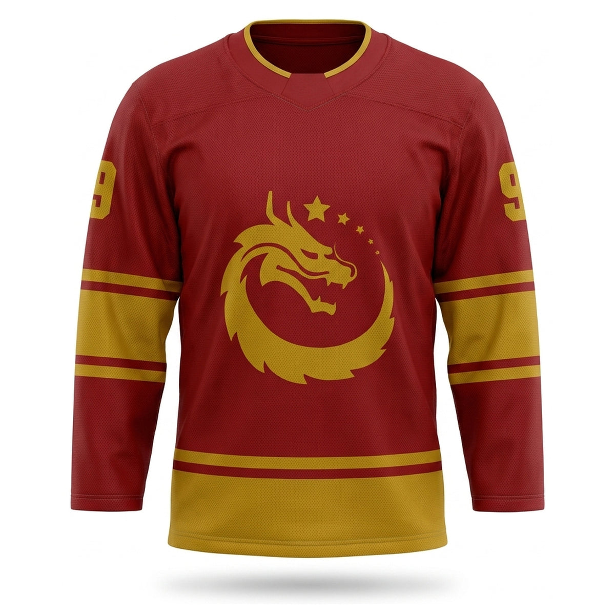 China 中华人民共和国 red hockey jersey