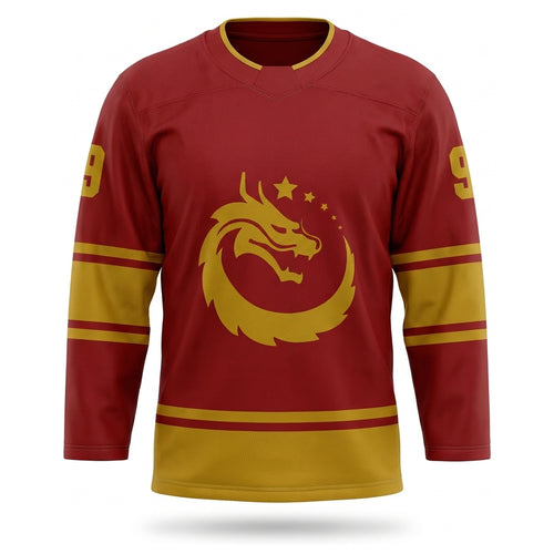 China 中华人民共和国 red hockey jersey