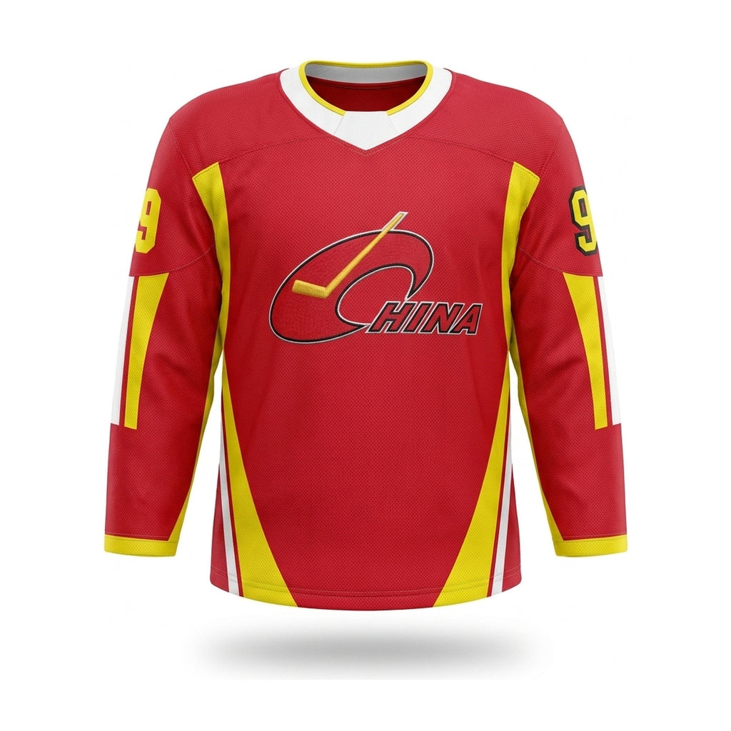 China red hockey jersey 2024