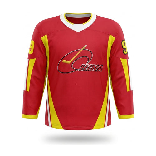 China red hockey jersey 2024