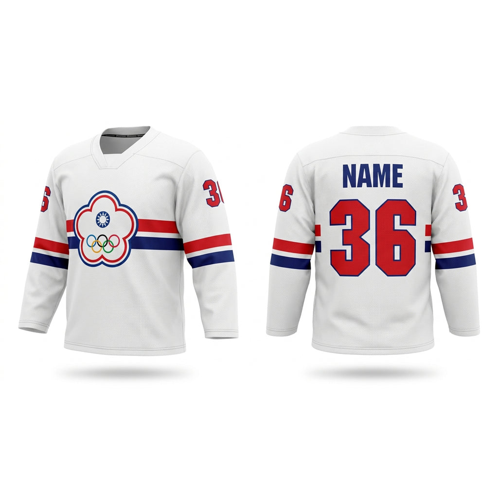 China Taipei Taiwan 臺北市 hockey jersey white