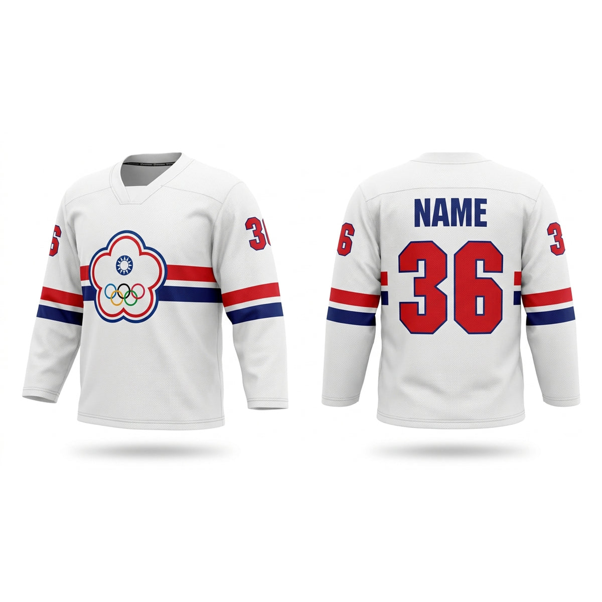 China Taipei Taiwan 臺北市 hockey jersey white