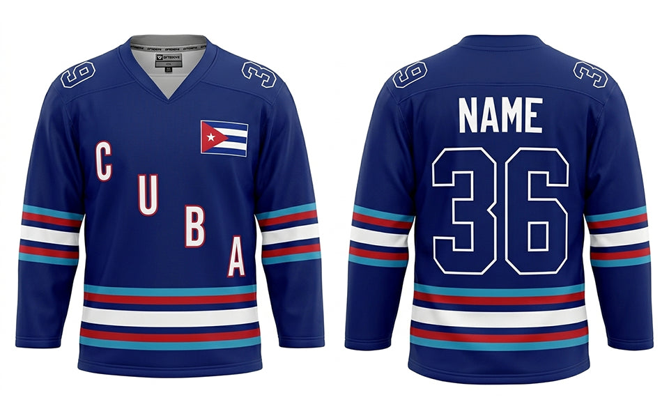 Cuba hockey jersey blue