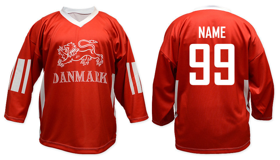Denmark hockey jersey red