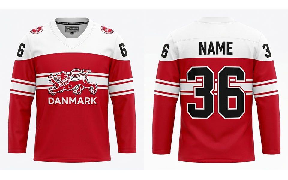 Denmark hockey jersey red 2022
