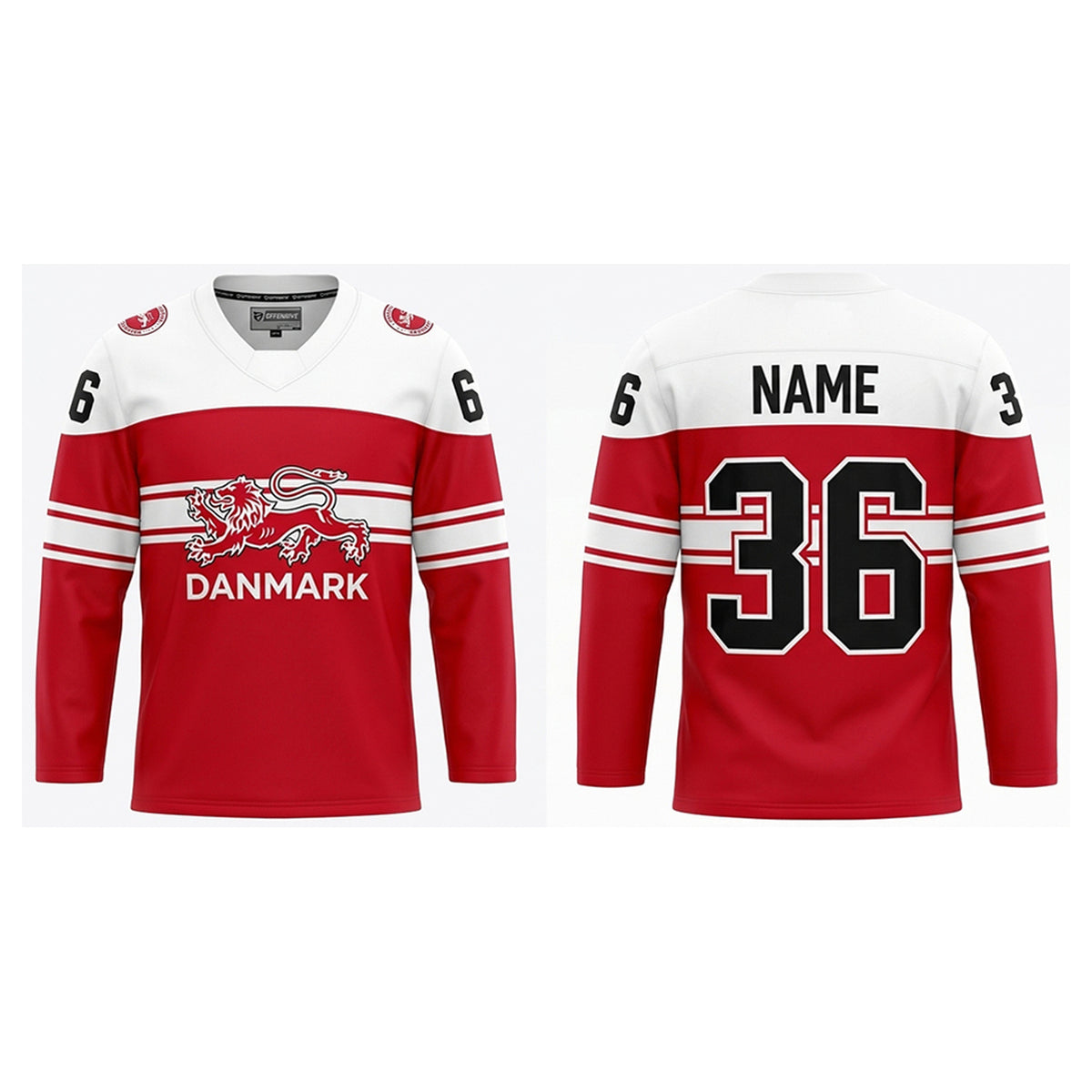 Denmark hockey jersey red 2022