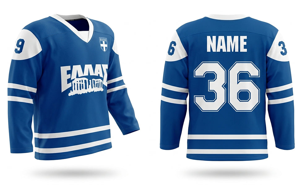Greece hockey jersey blue