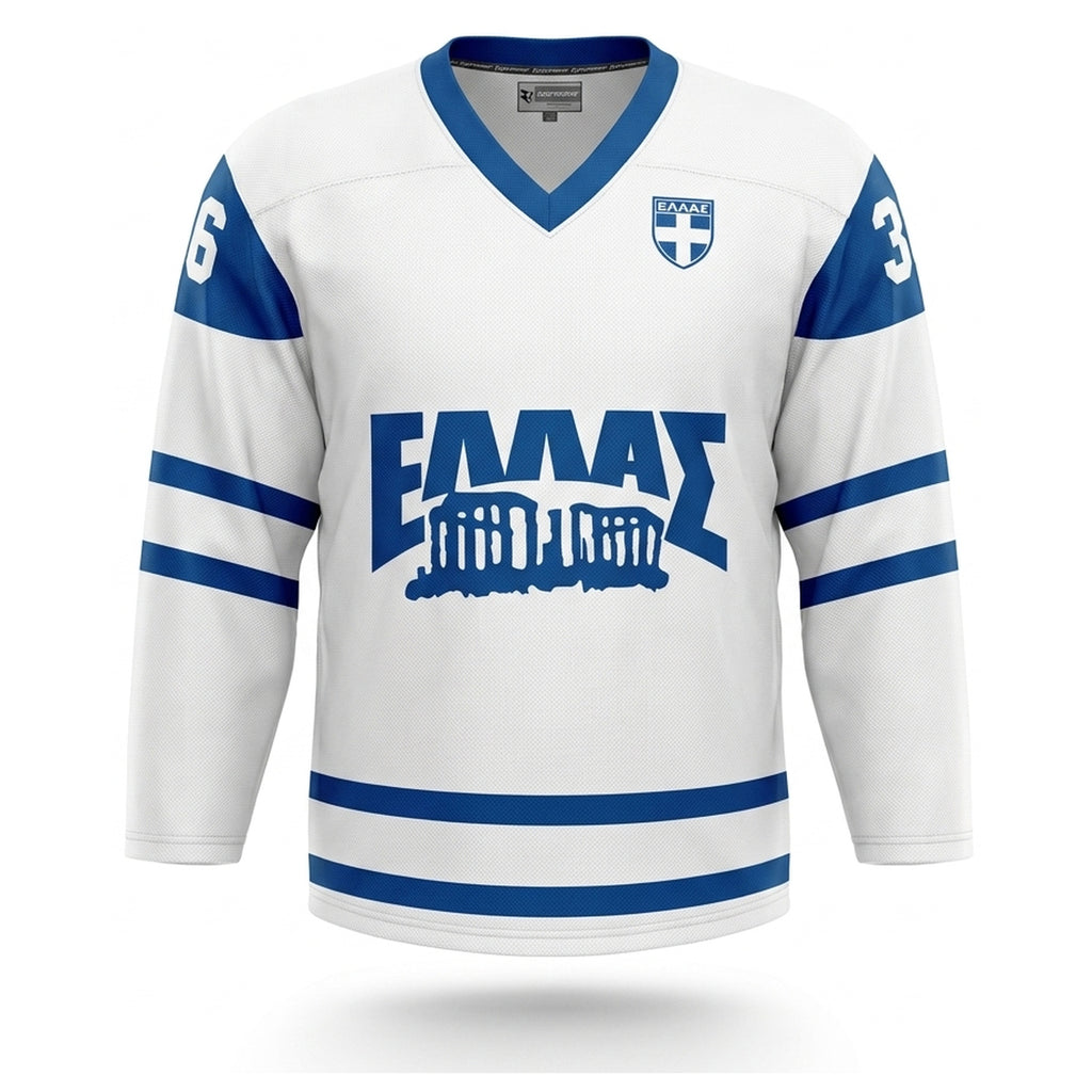Greece hockey jersey white