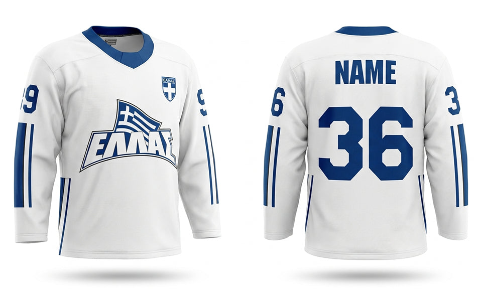 Greece alternative hockey jersey white