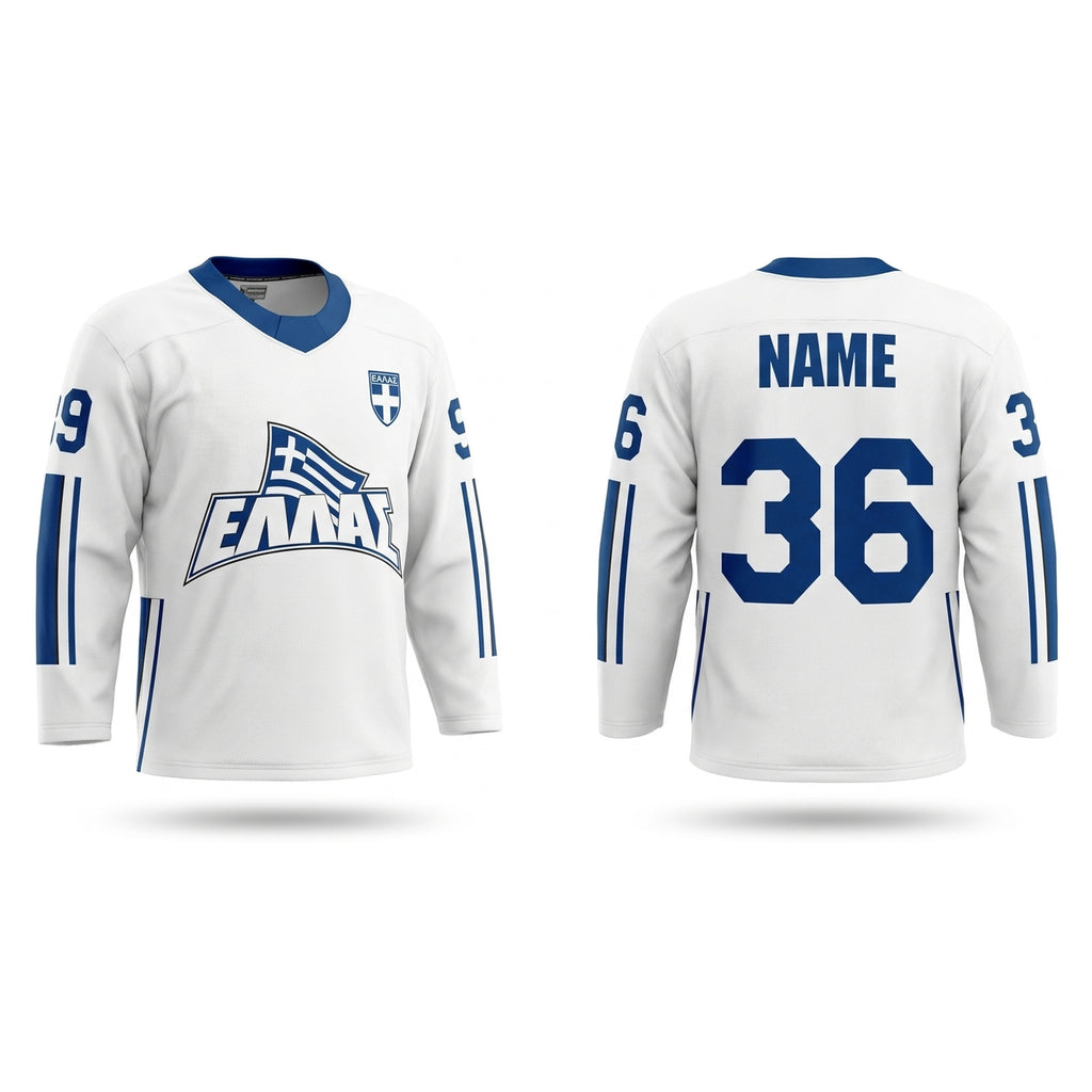 Greece alternative hockey jersey white