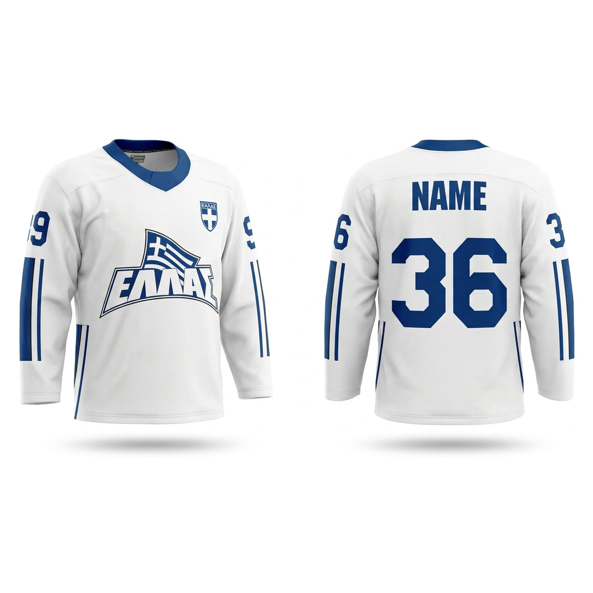 Greece alternative hockey jersey white