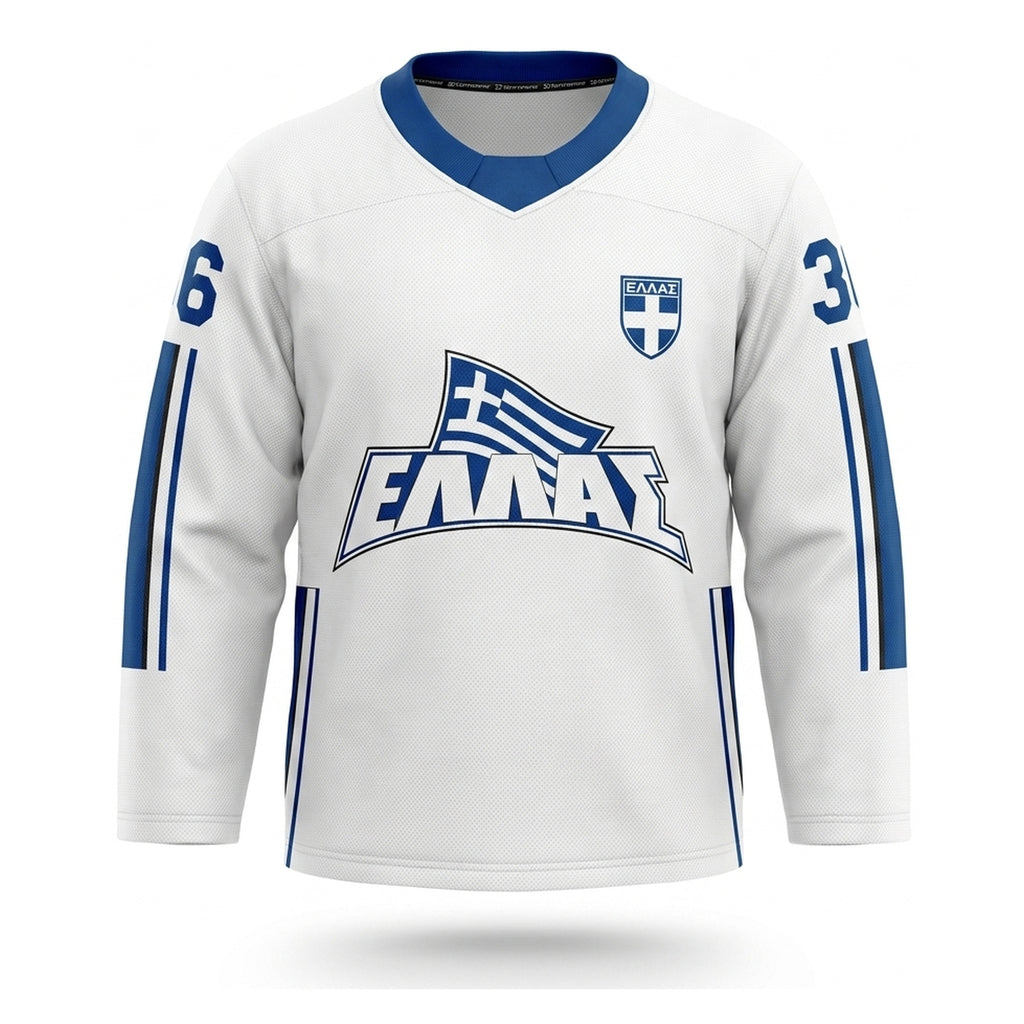 Greece alternative hockey jersey white