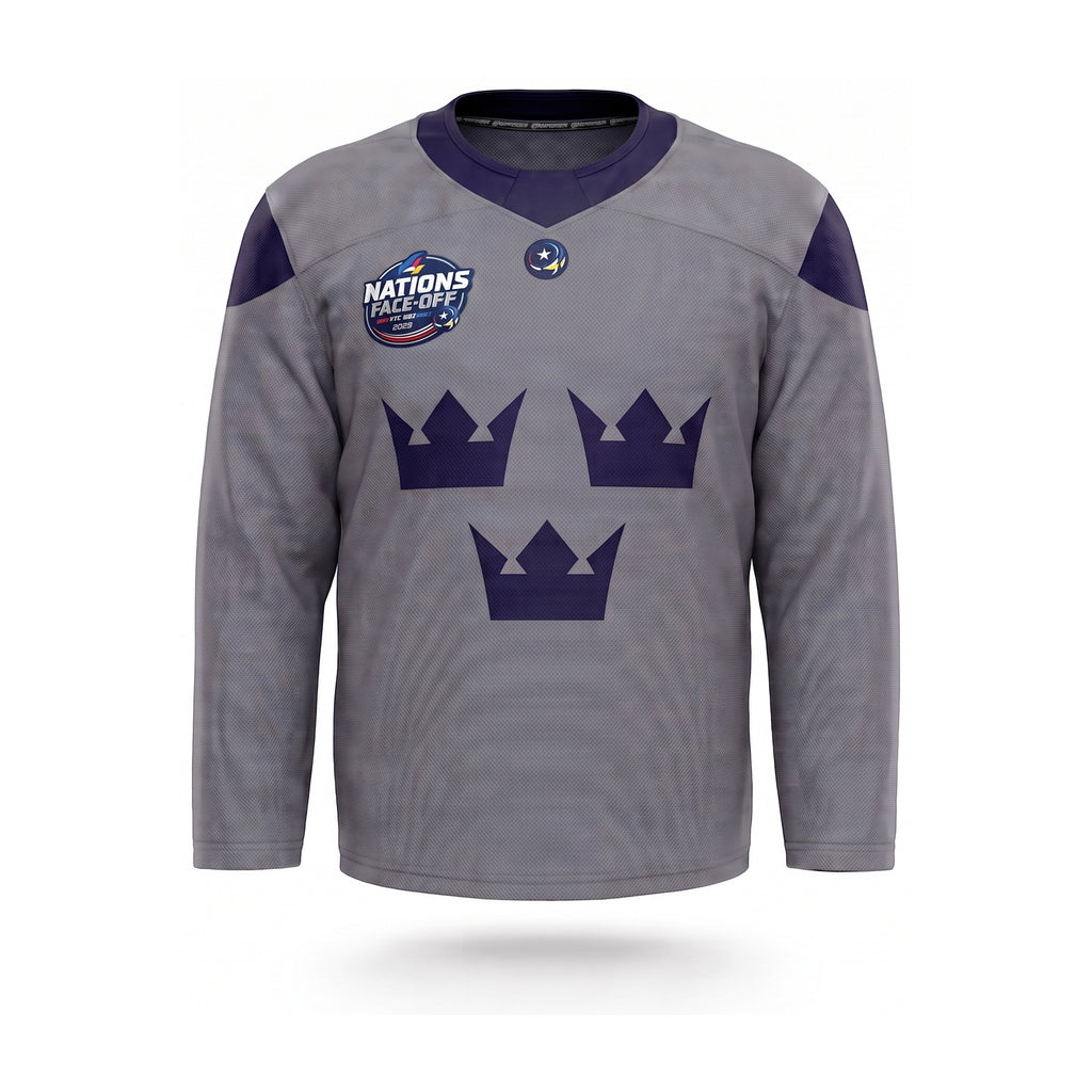Sweden hockey grey practice jersey 2025