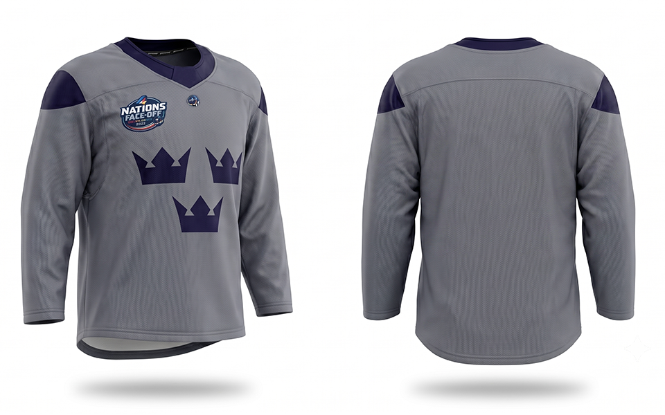 Sweden hockey grey practice jersey 4 nations cup