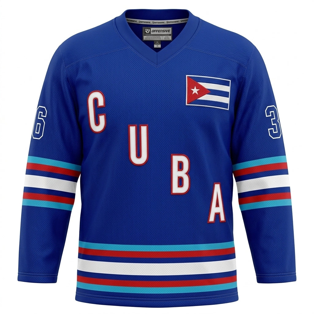 Cuba Hockey Jersey Blue