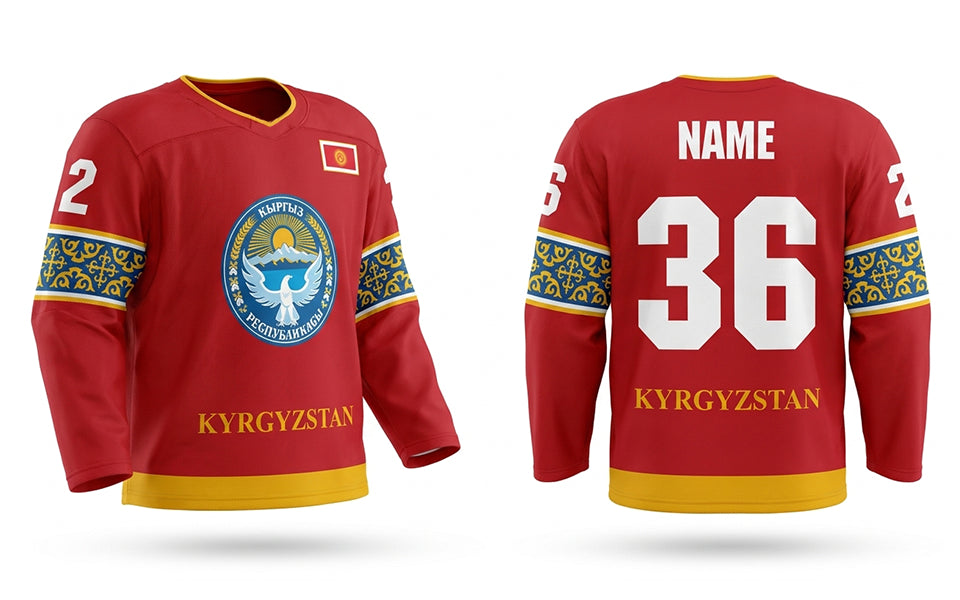 Kyrgyzstan hockey jersey red