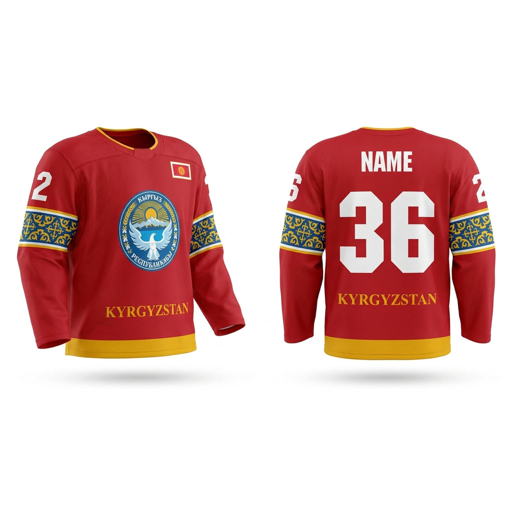 Kyrgyzstan hockey jersey red