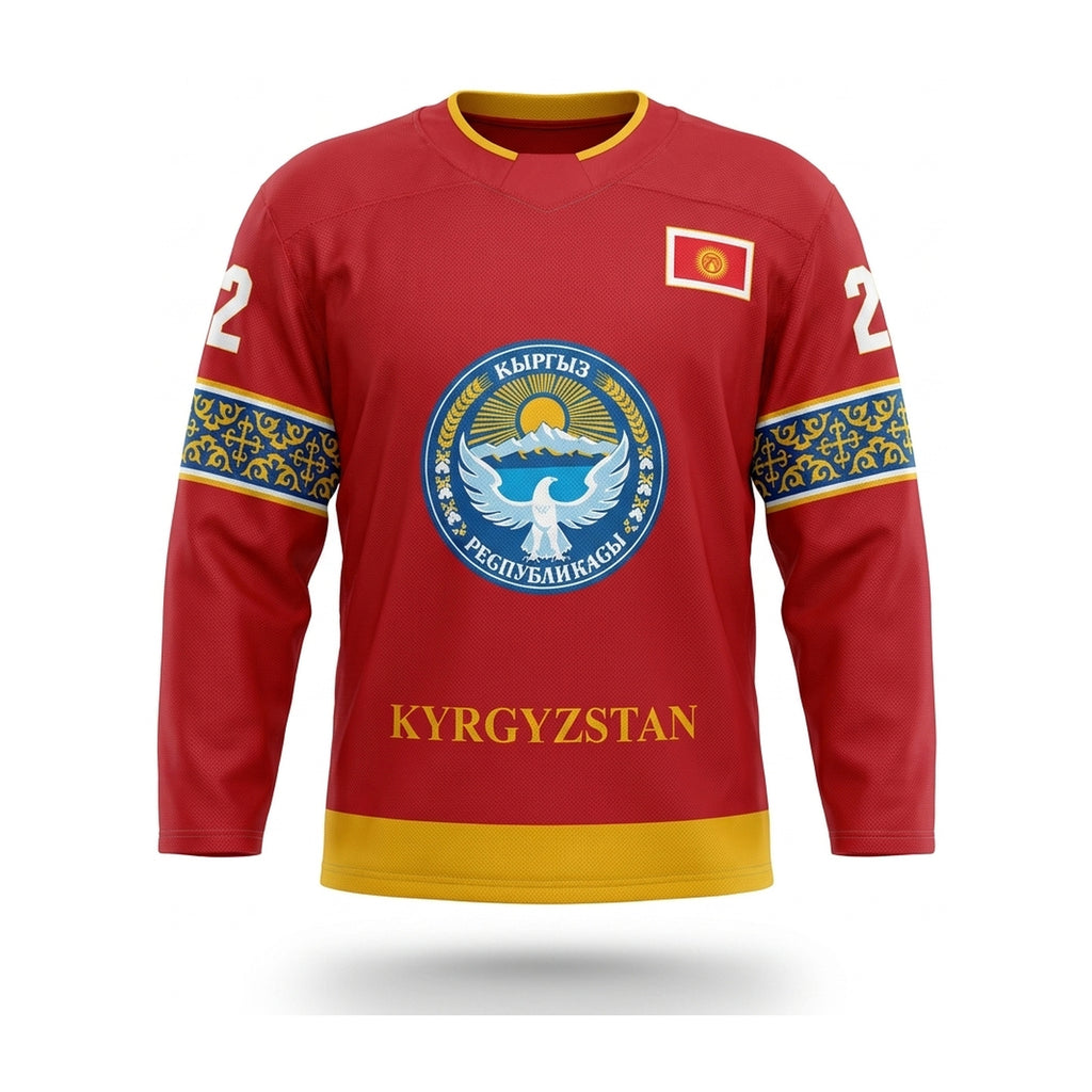 Kyrgyzstan hockey jersey red