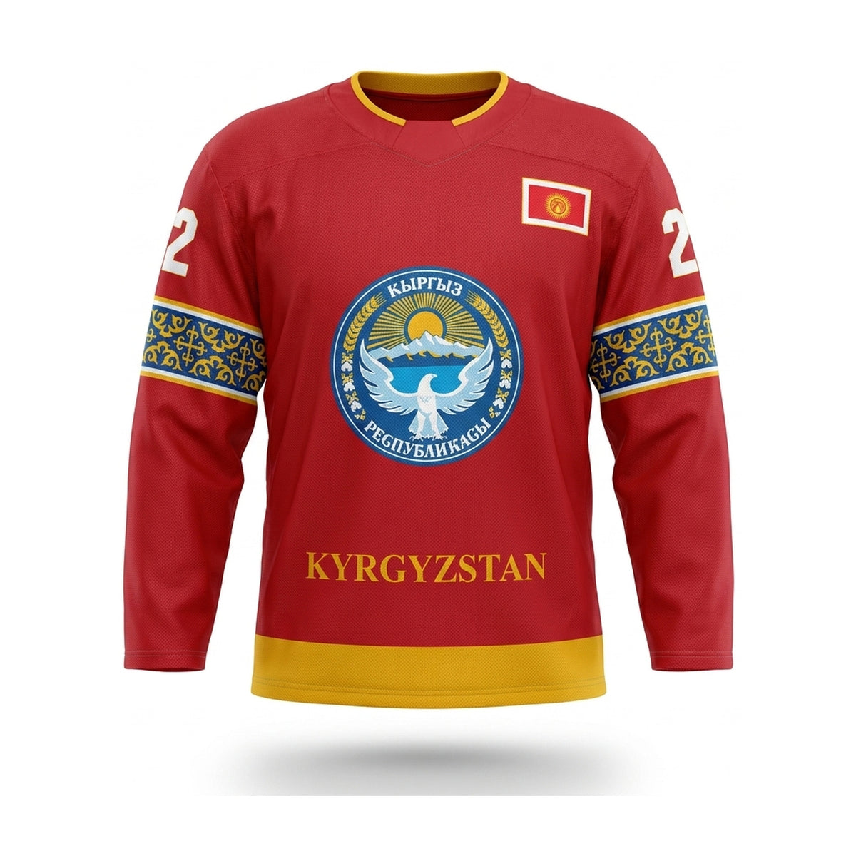 Kyrgyzstan hockey jersey red