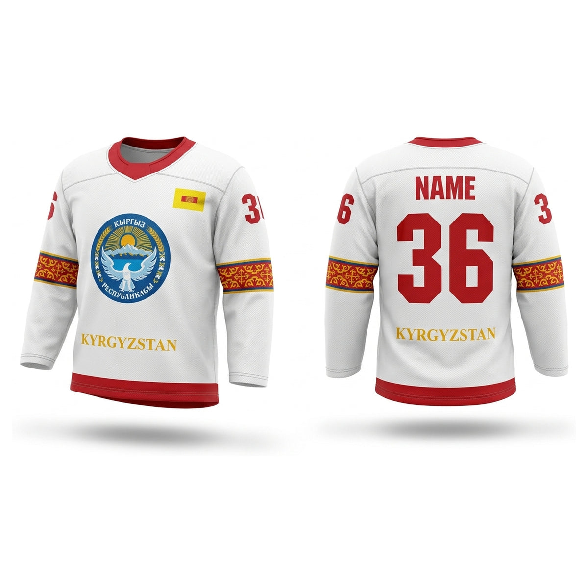 Kyrgyzstan hockey jersey white
