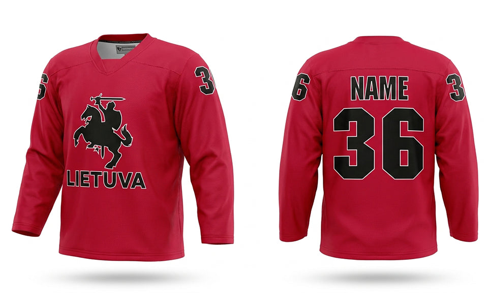 Lithuania hockey jersey red