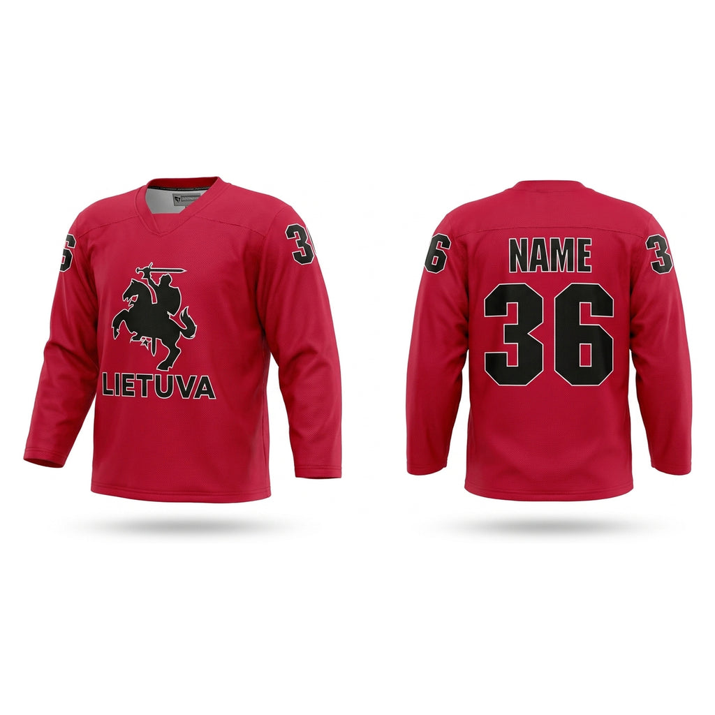 Lithuania hockey jersey red