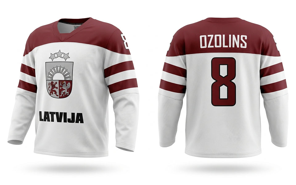 Latvia hockey jersey white design 2017