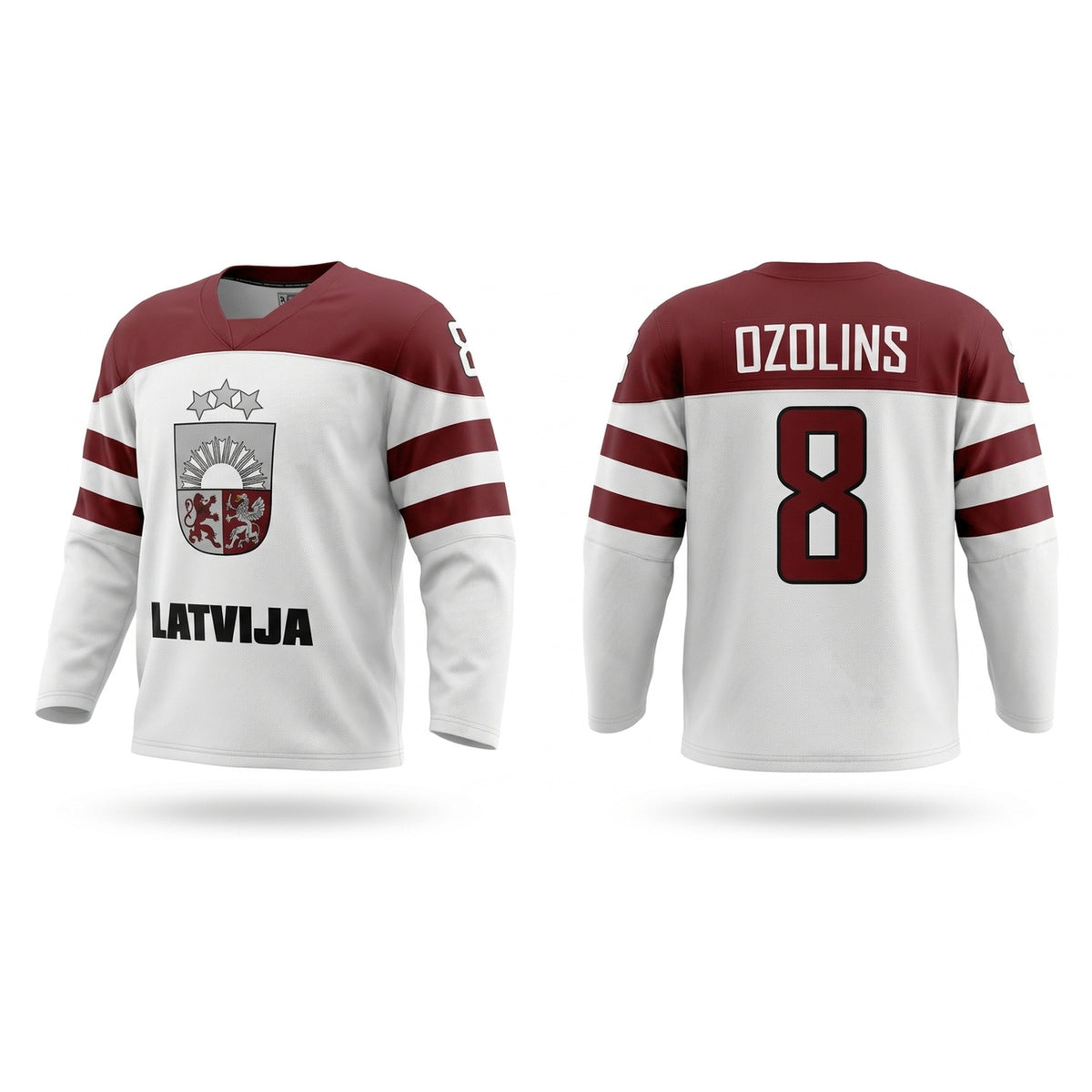 Latvia hockey jersey white design 2017