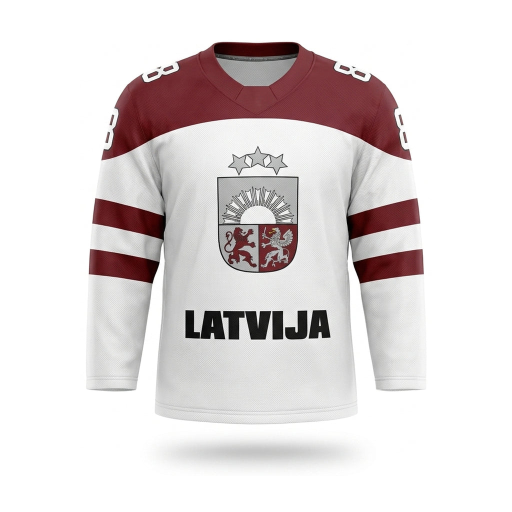 Latvia hockey jersey white design 2017