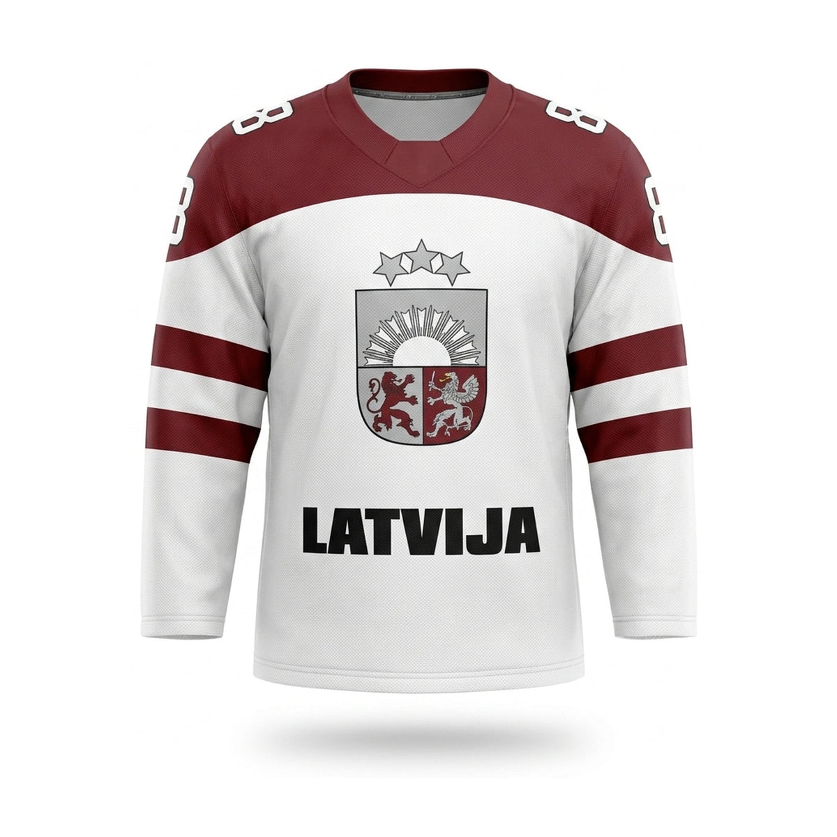 Latvia hockey jersey white design 2017