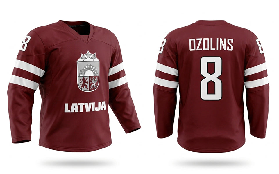 Latvia hockey jersey dark design 2017