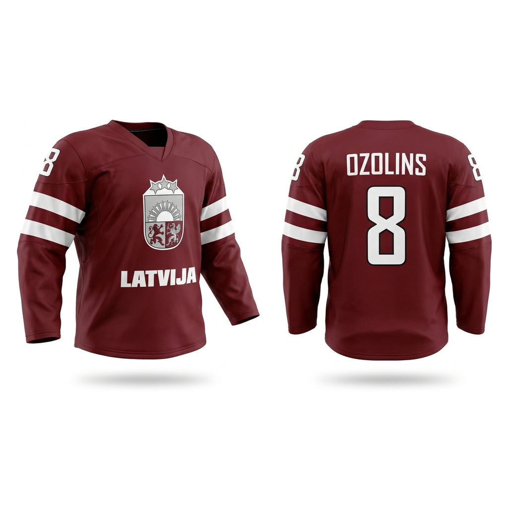 Latvia hockey jersey dark design 2017