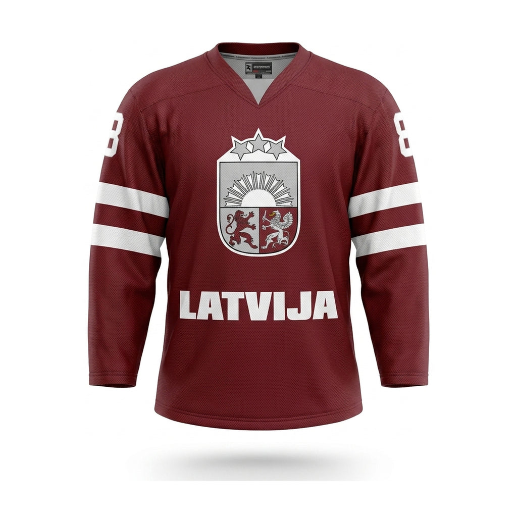 Latvia hockey jersey dark design 2017