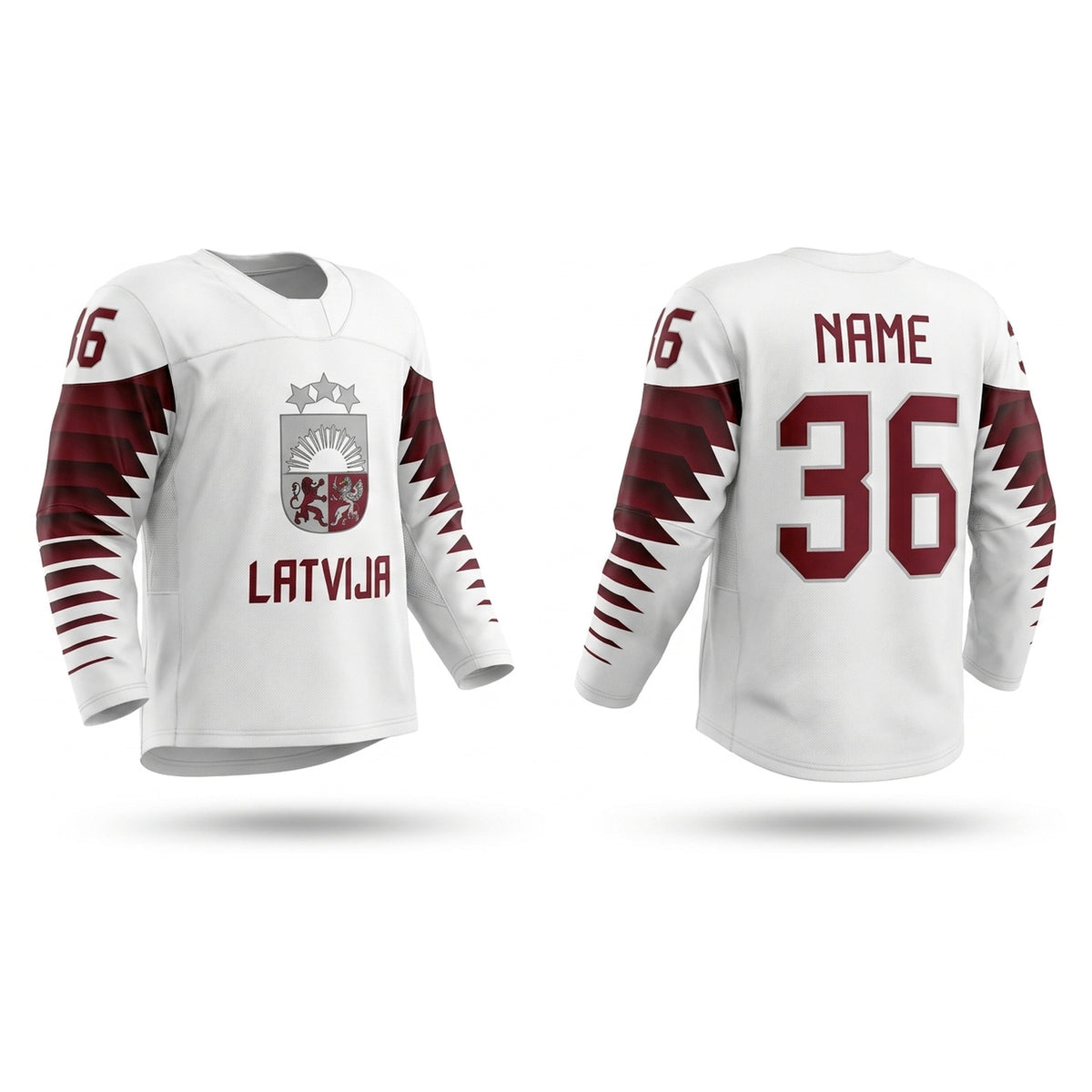 Latvia hockey jersey white design 2019