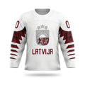 Latvia hockey jersey white design 2019