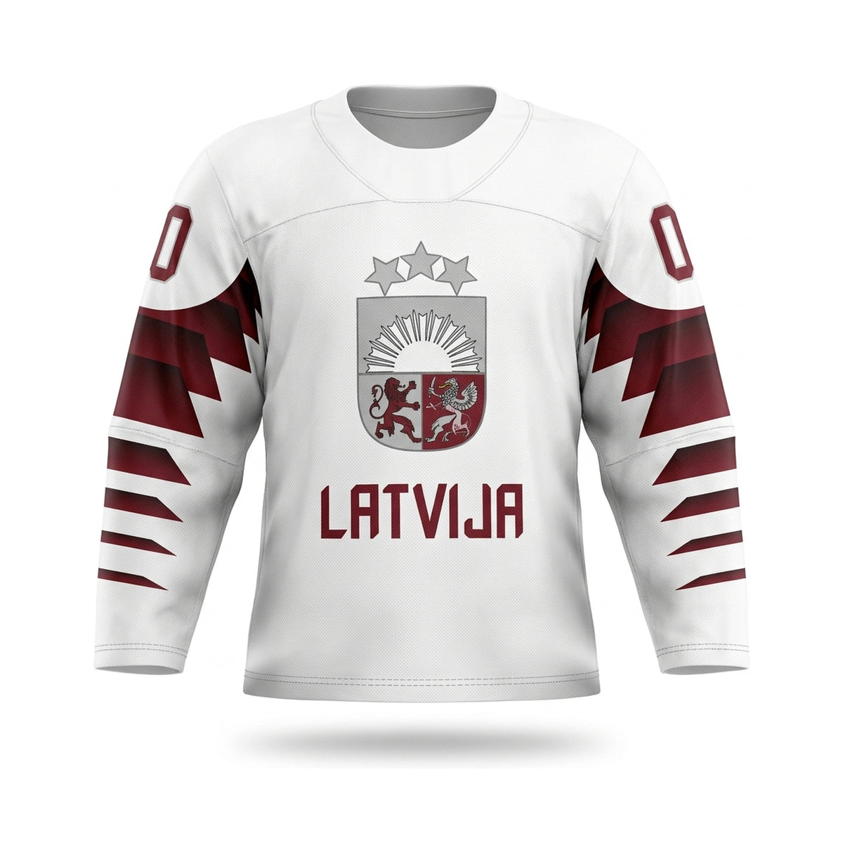 Latvia hockey jersey white design 2019