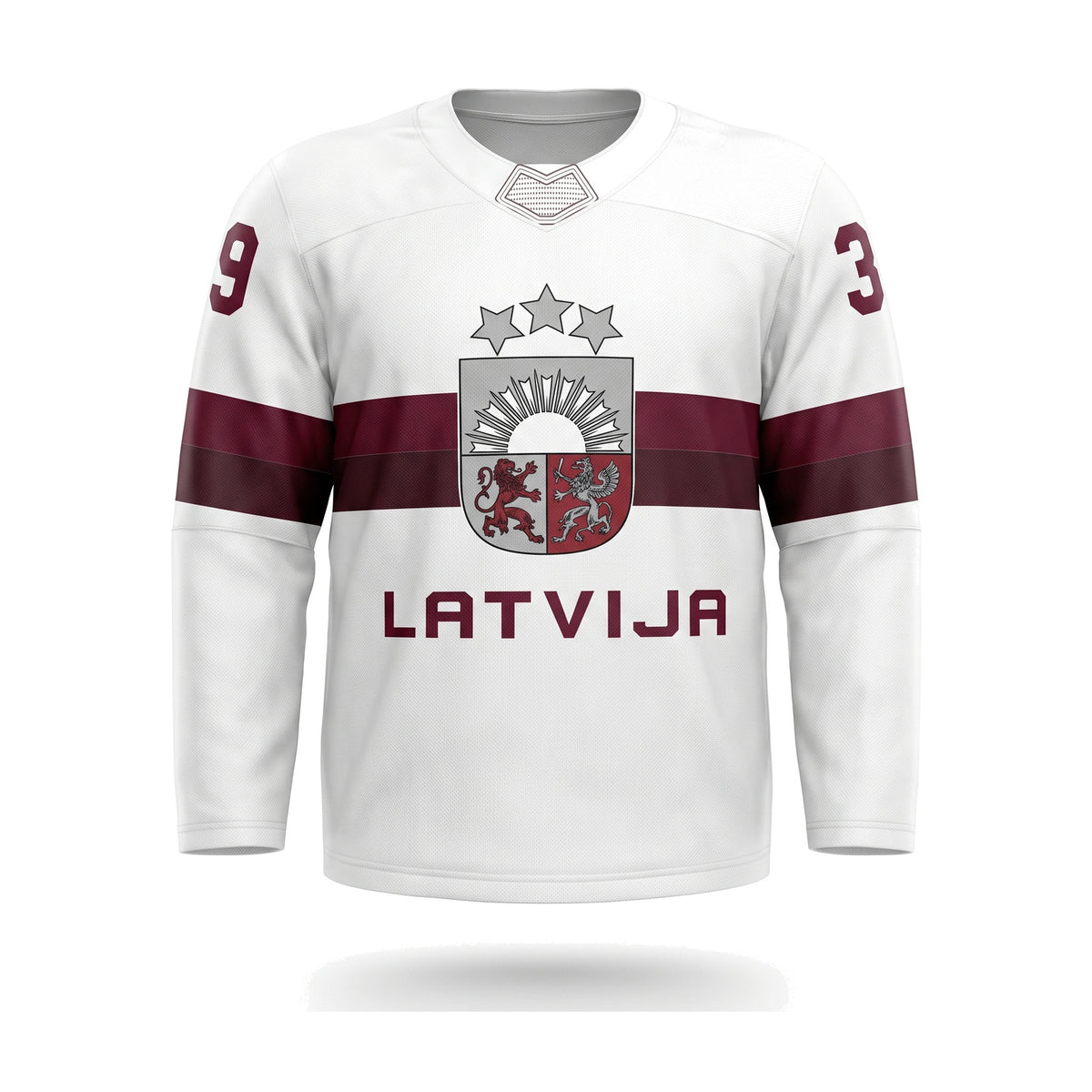 Latvia Hockey Jersey White 2025