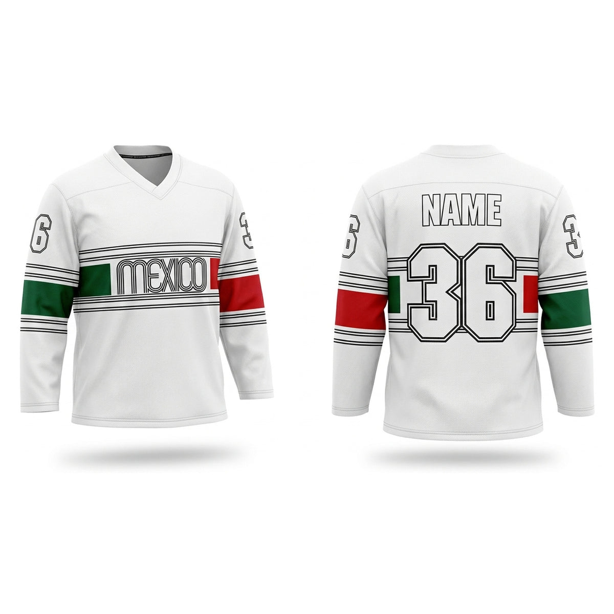 Mexico hockey jersey white
