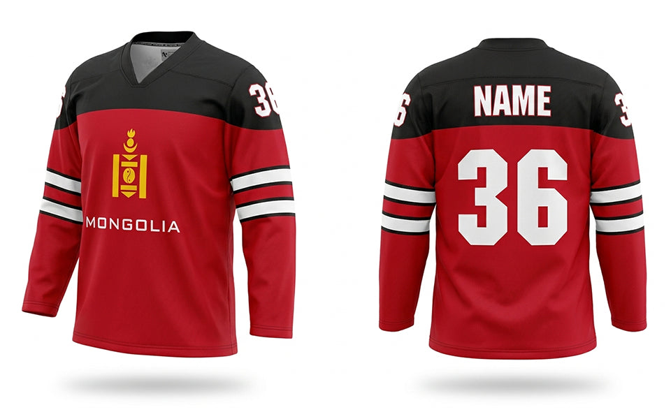 Mongolia hockey jersey red