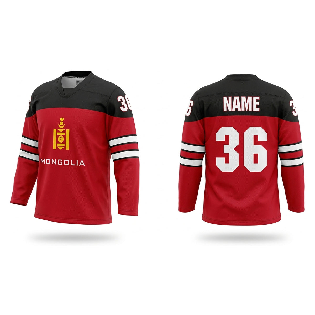 Mongolia hockey jersey red