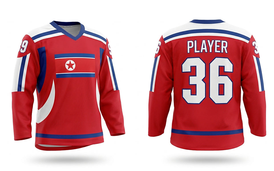 North Korea hockey jersey red