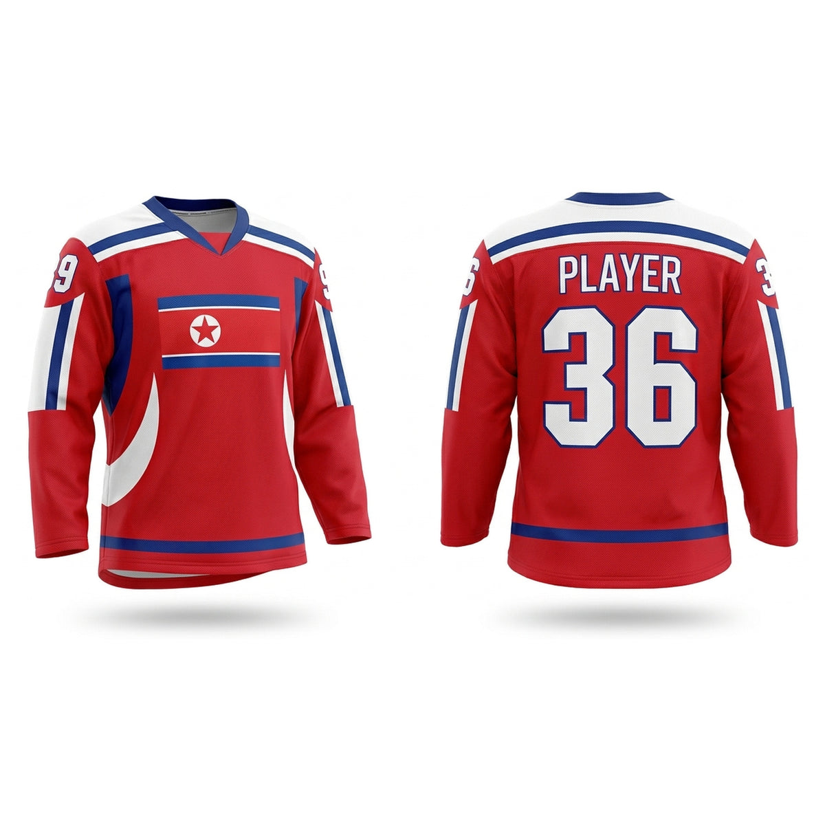 North Korea hockey jersey red
