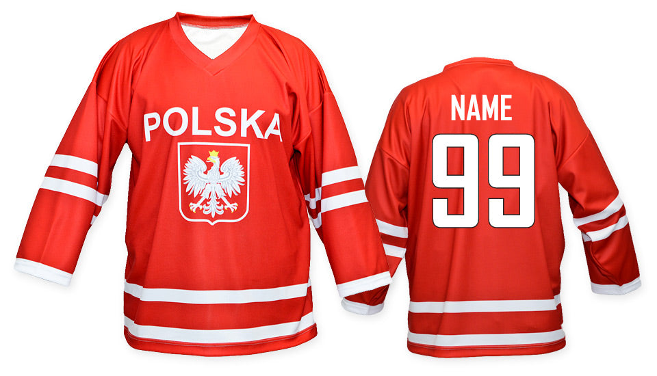 Poland hockey jersey red