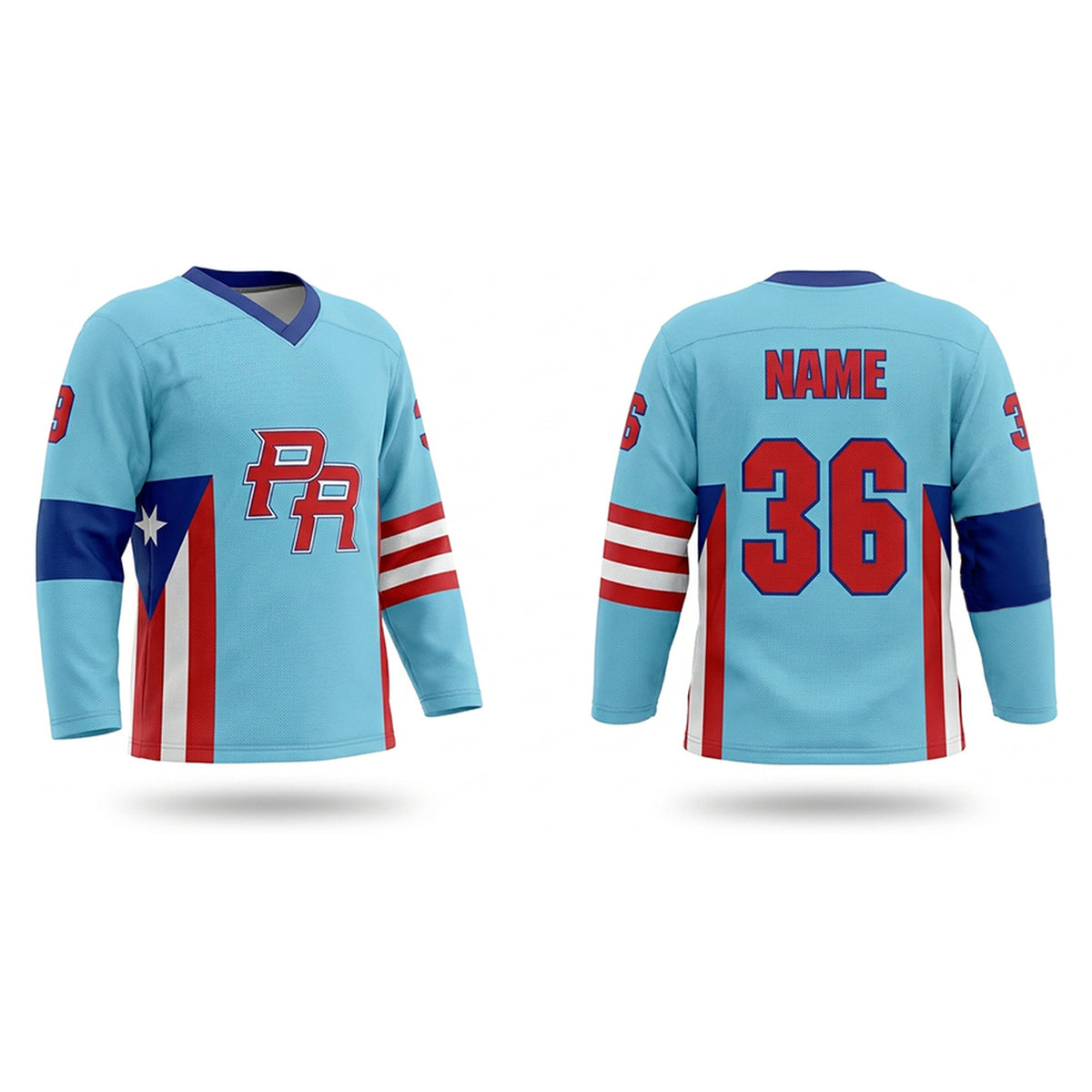 Puerto Rico hockey jersey blue