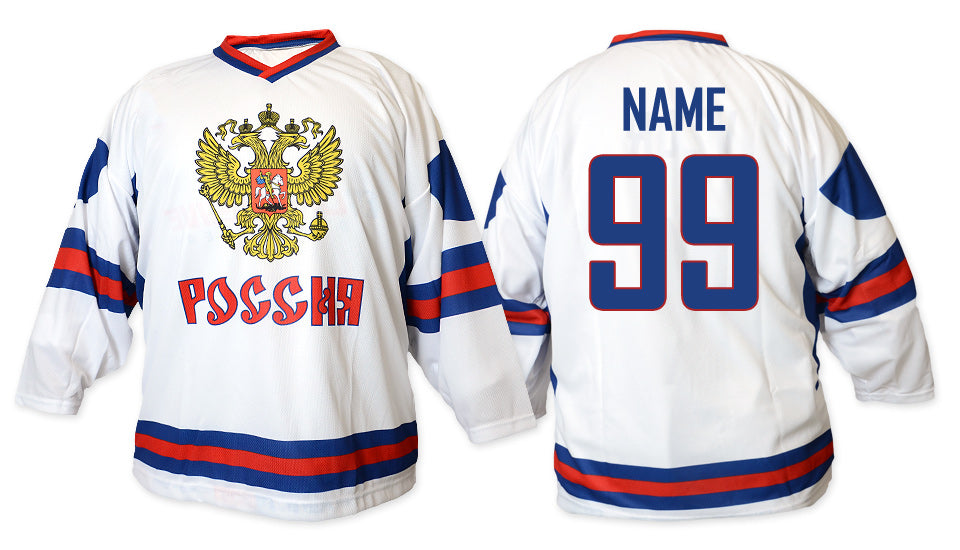 Russia hockey jersey white