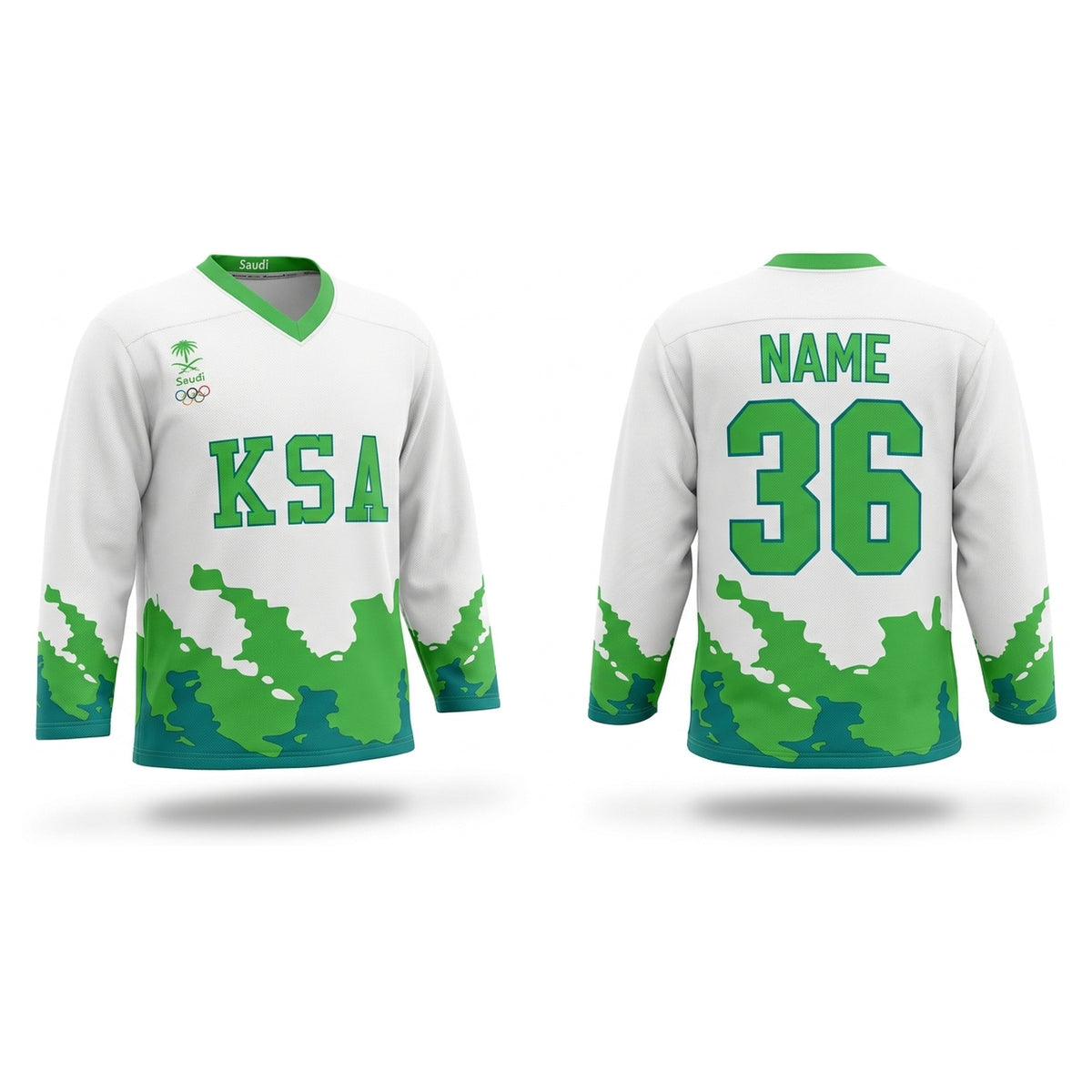 Saudi Arabia KSA hockey jersey white